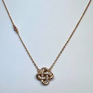 NRG11 High-end Boutique Quality Infinity Clover Necklace 18K Rose Gold over S925
